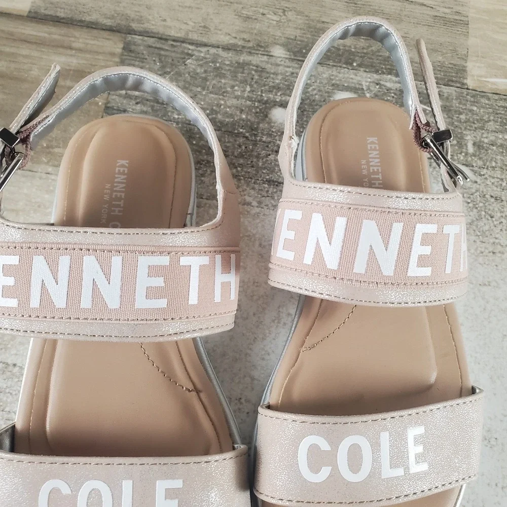 Kenneth Cole Youth Sandals Sz 13 Blush Buckle Slingback Open Toe